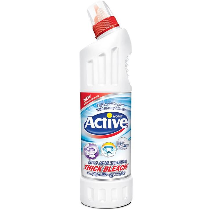 مایع سفید کننده البسه و سطوح اکتیو مدل White حجم 750 گرم Active White Cloth And Surface Thick Bleach 750g